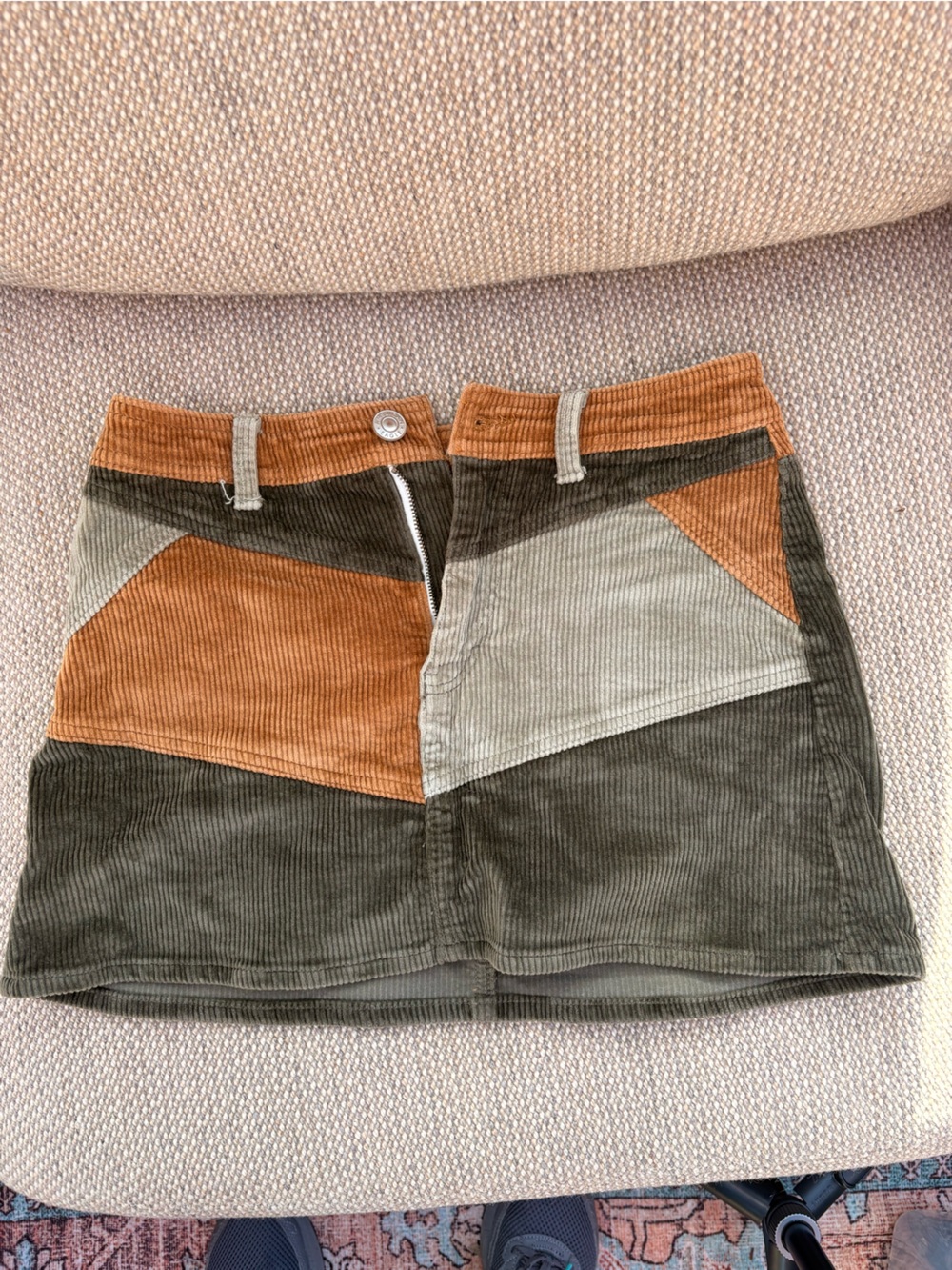 American Eagle Outfitters Corduroy skirt in Brown and Olive